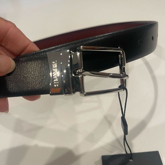 $195 The Kooples REVERSIBLE TWO-TONE LEATHER BELT NWT - Picture 8 of 11